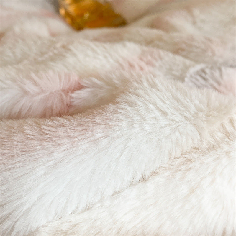 Set di letti anti-statico in pelliccia anti-statica a strisce di ombre irregolare a strisce calda