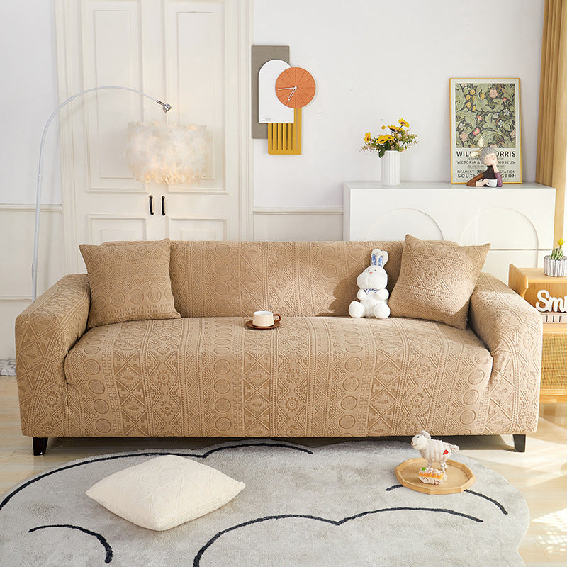 Cubierta de sofá anti-slip de cobertura completa de Jacquard Bohemian con funda de almohada