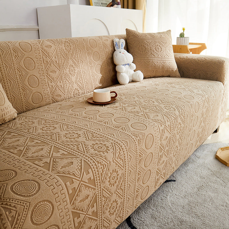 Cubierta de sofá anti-slip de cobertura completa de Jacquard Bohemian con funda de almohada