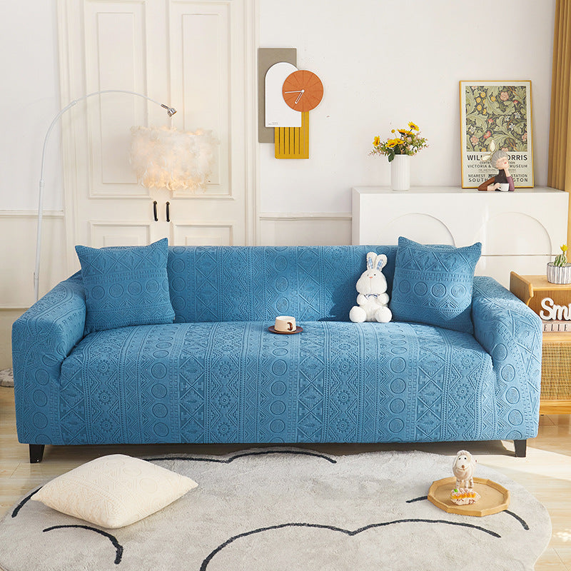 Cubierta de sofá anti-slip de cobertura completa de Jacquard Bohemian con funda de almohada