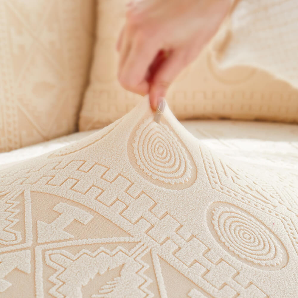 Cubierta de sofá anti-slip de cobertura completa de Jacquard Bohemian con funda de almohada