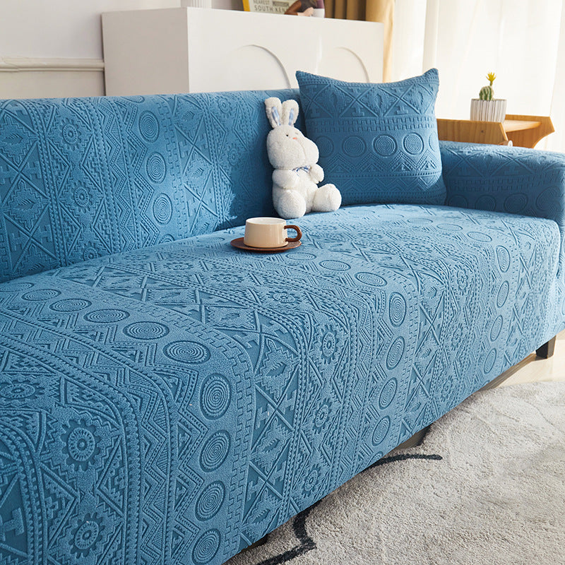 Cubierta de sofá anti-slip de cobertura completa de Jacquard Bohemian con funda de almohada