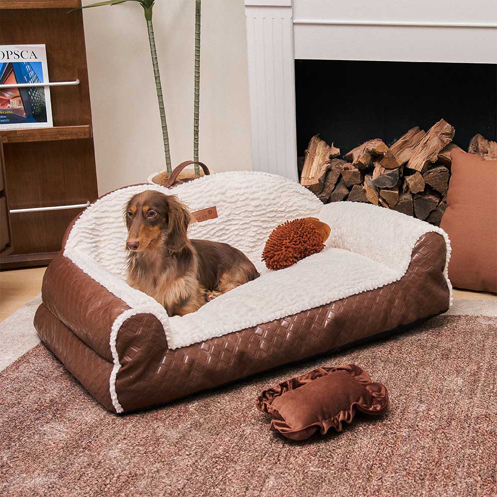 Cama de perros de almohada acogedora de acogedor