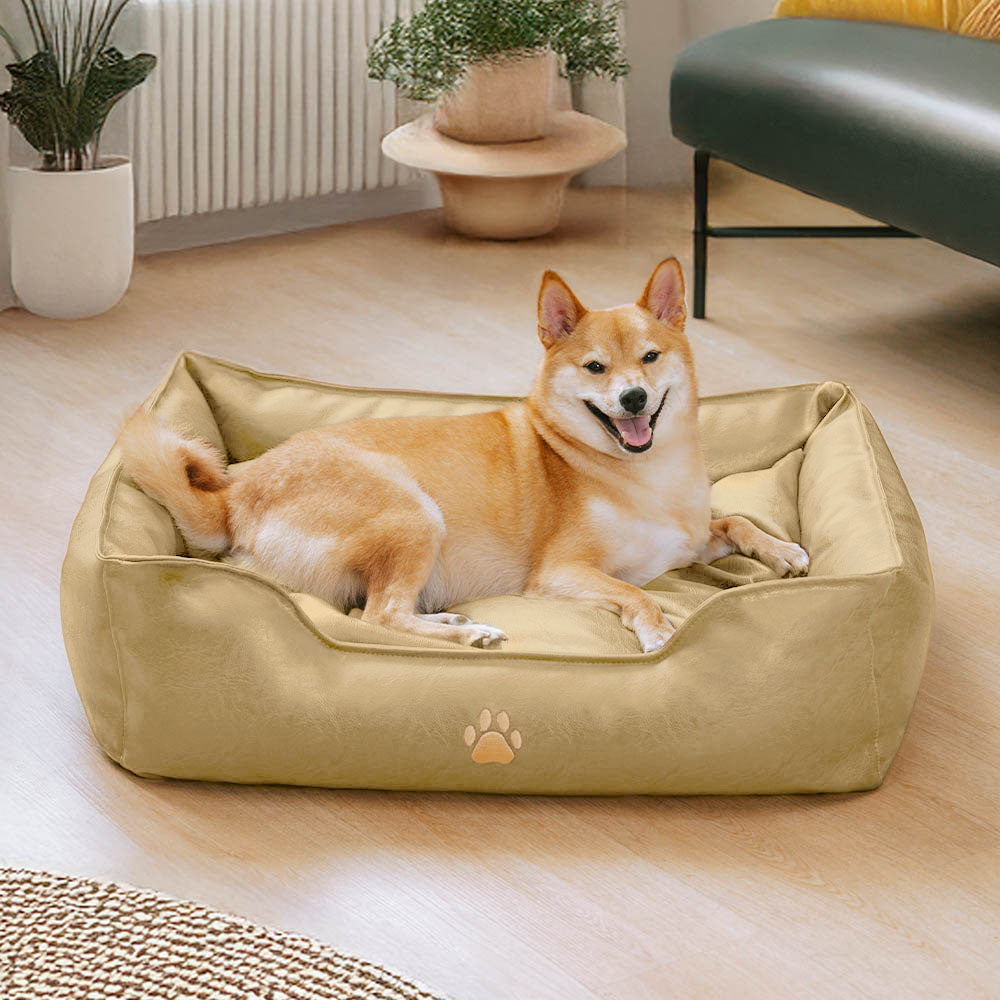 Cama de perros extraíbles de perros extraíbles de cuero de lujo de cuero impermeable