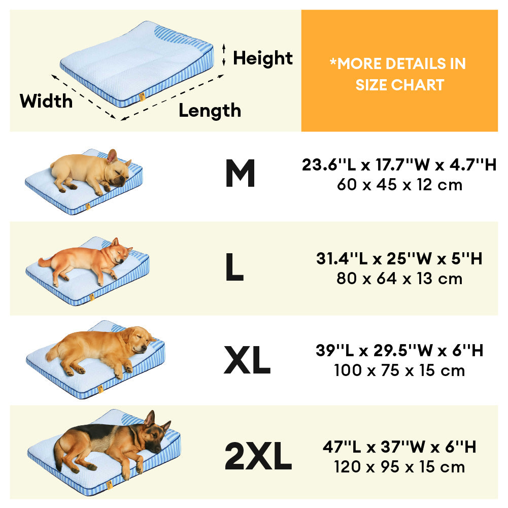 Cama de perros ortopédico de rectángulo lavable de enfriamiento extra grande - siesta de enfriamiento