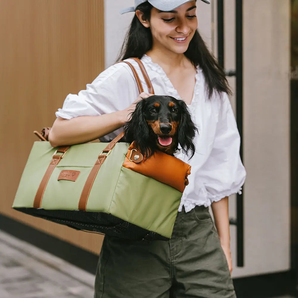Deluxe Faux Leather Safety Center Console Pet Car Seat and Carrier - Urban Voyager