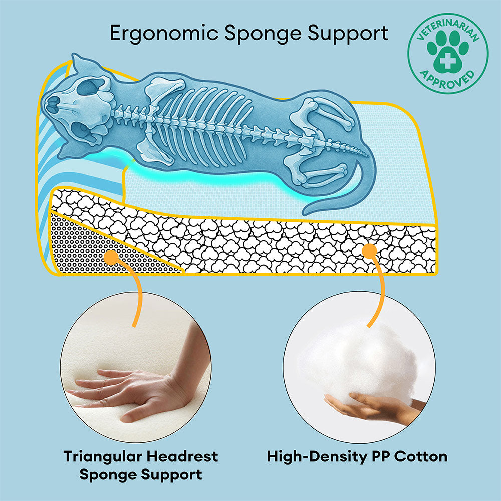 Cama de perros ortopédico de rectángulo lavable de enfriamiento extra grande - siesta de enfriamiento
