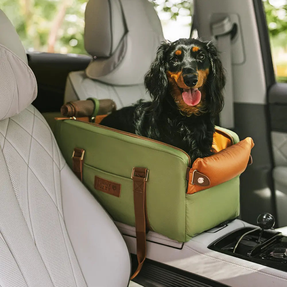Deluxe Faux Leather Safety Center Console Pet Car Seat and Carrier - Urban Voyager