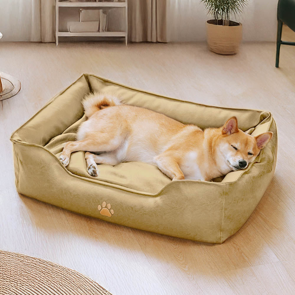 Cama de perros extraíbles de perros extraíbles de cuero de lujo de cuero impermeable