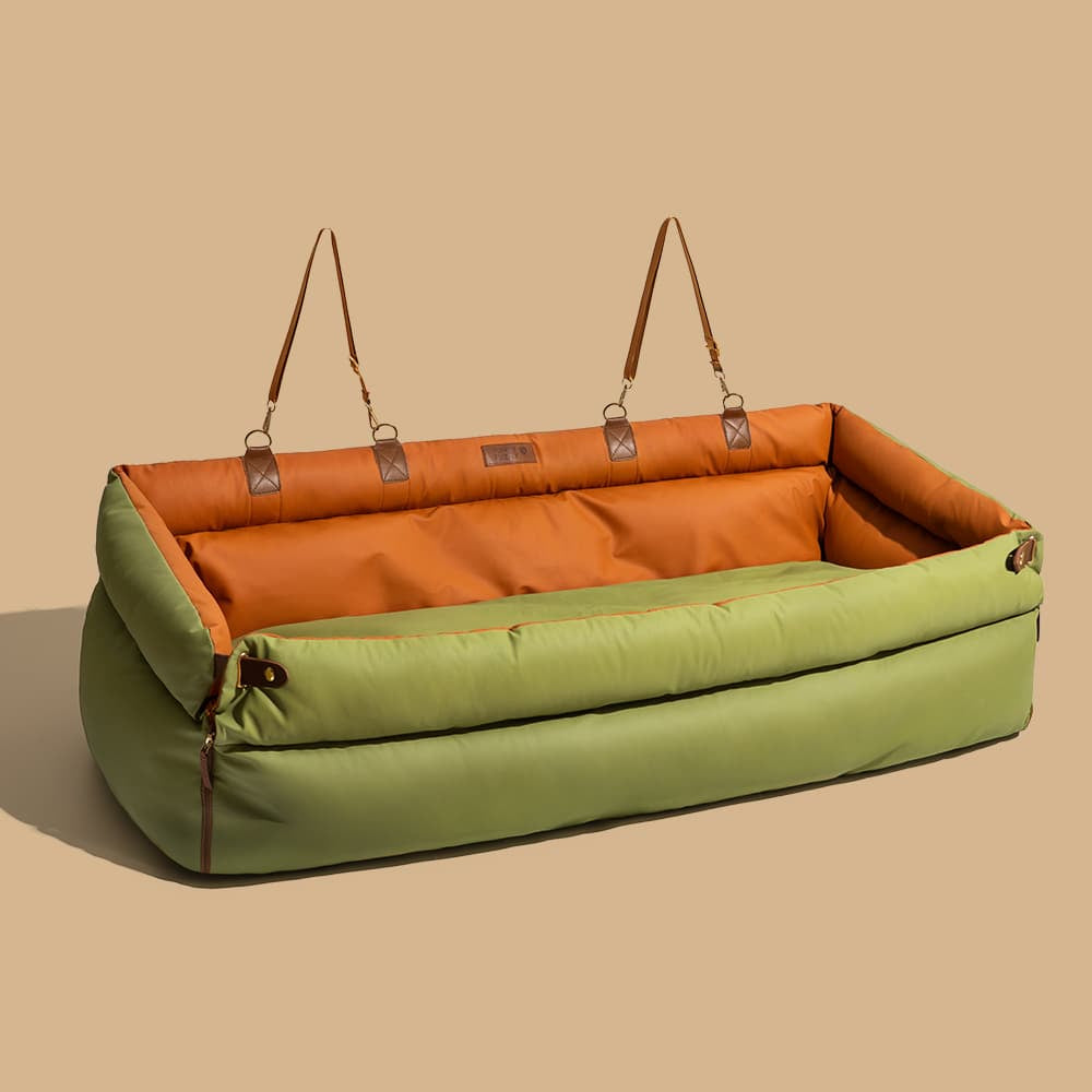 Cama de refuerzo de asiento para perros de cuero para perros de lujo - Voyager urbano