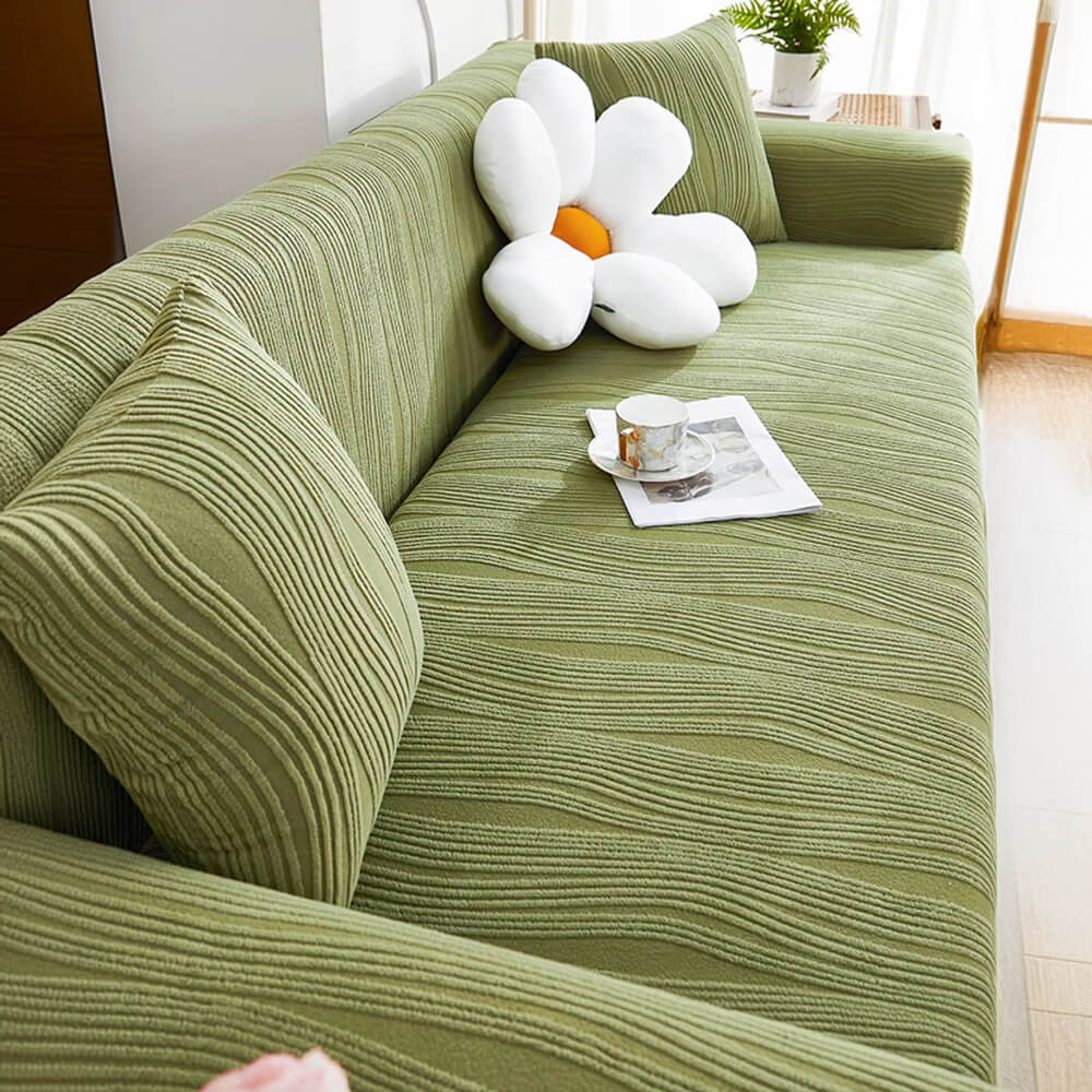 Housse de canapé anti-rayures à couverture complète extensible en jacquard