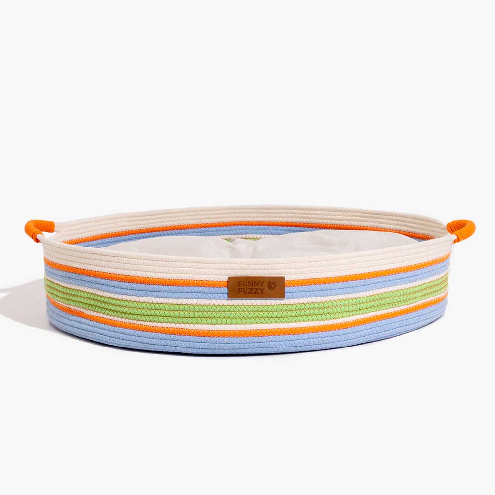 Cama para mascotas calmante de rayas a mano - nido atemporal