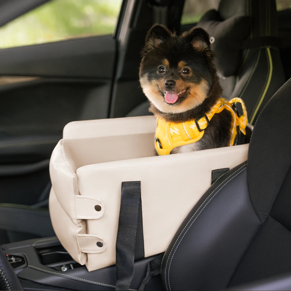 Asiento de auto para mascotas de la consola de mascotas de cuero de forma portátil Faux