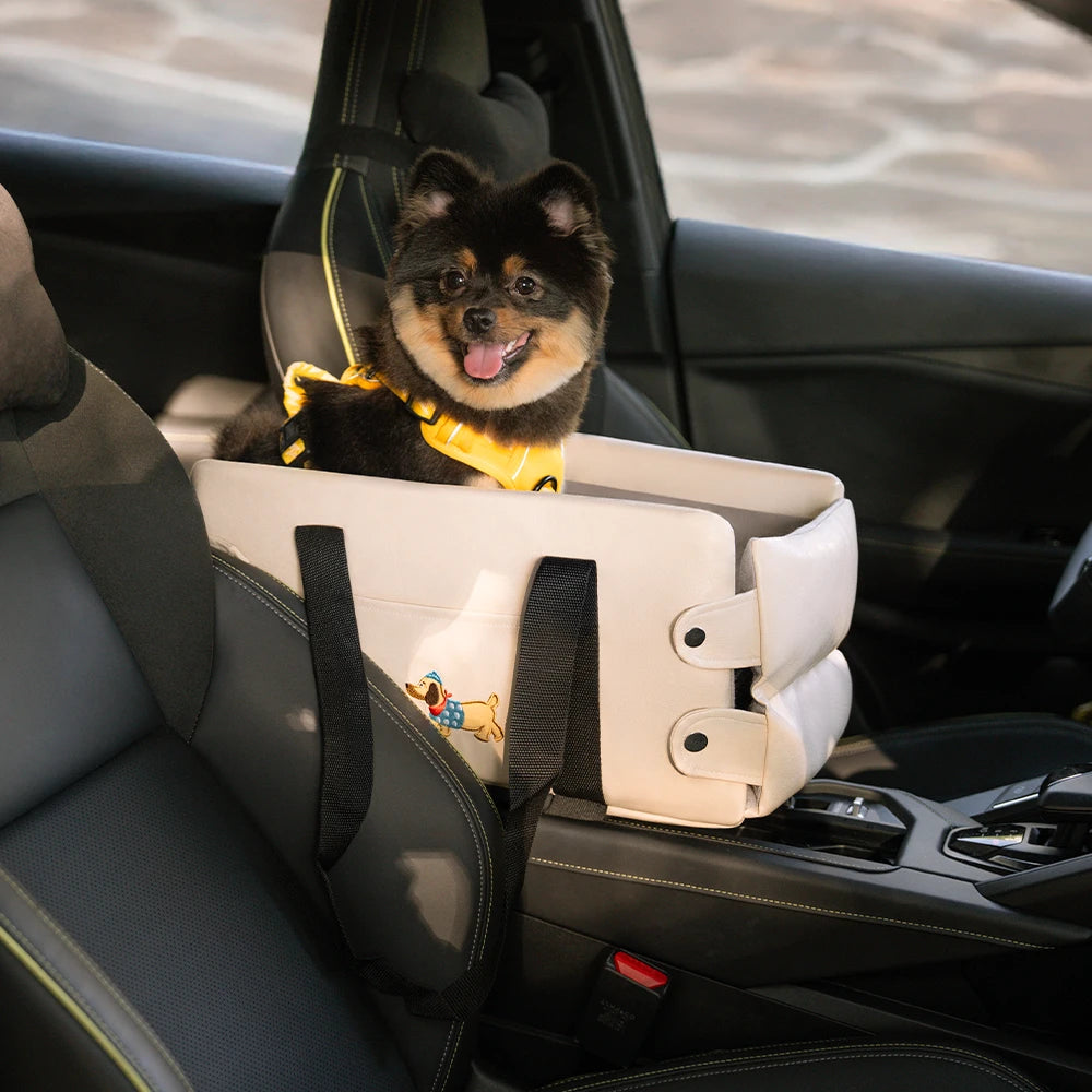 Asiento de auto para mascotas de la consola de mascotas de cuero de forma portátil Faux