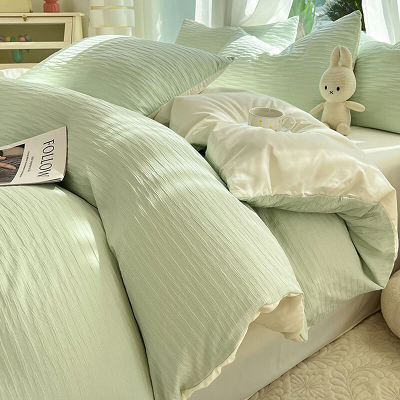 Foglio di comfort a colore solido Seersucker All-Seasons Set