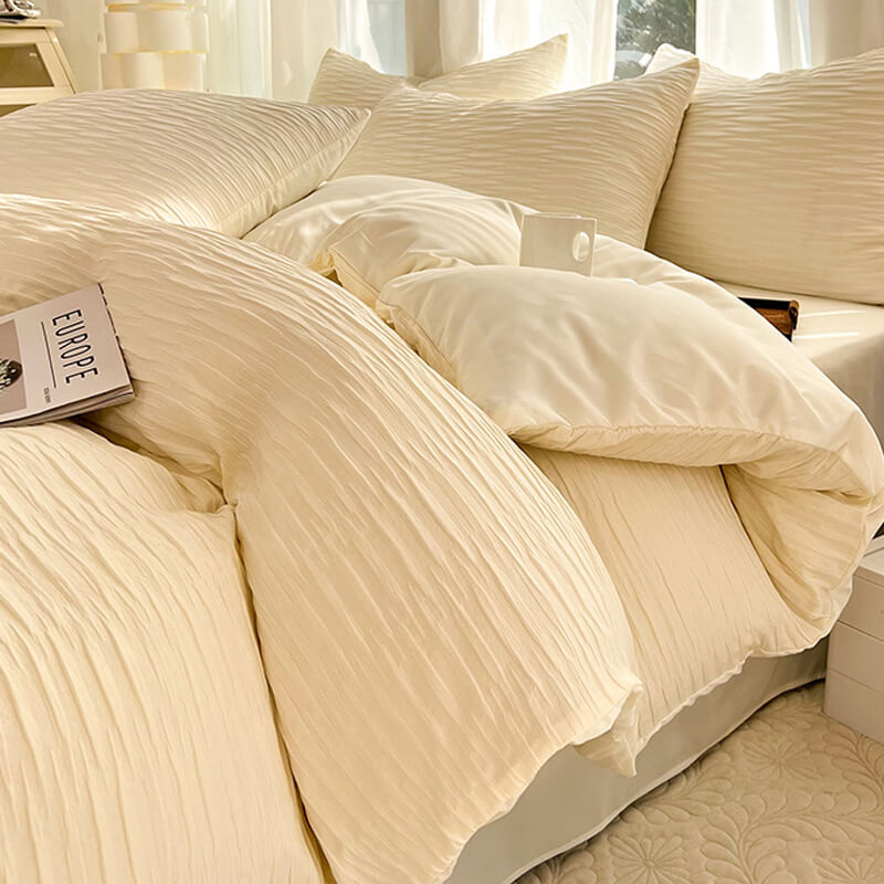 Foglio di comfort a colore solido Seersucker All-Seasons Set