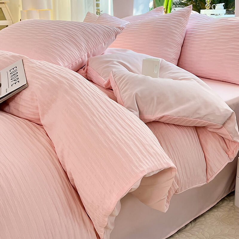 Foglio di comfort a colore solido Seersucker All-Seasons Set