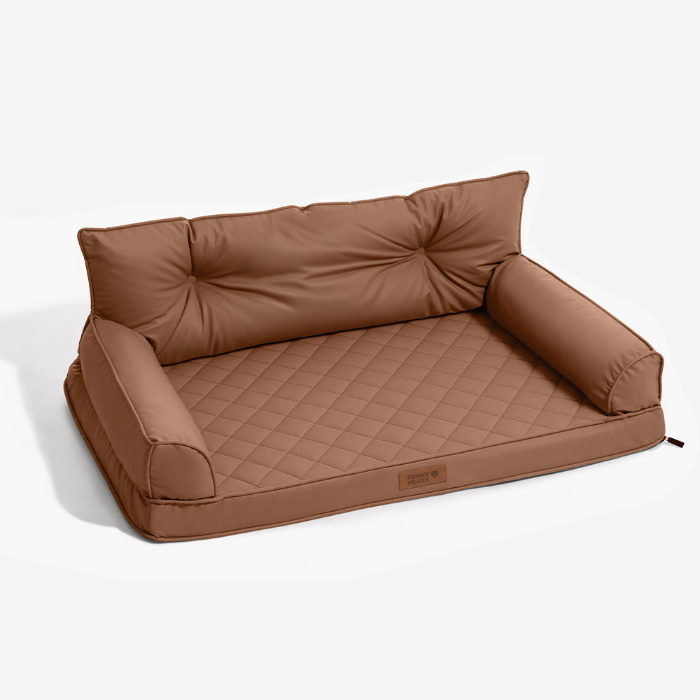 Luxe Faux Leather Foldable Orthopedic Large Dog Bed - CoreLounge