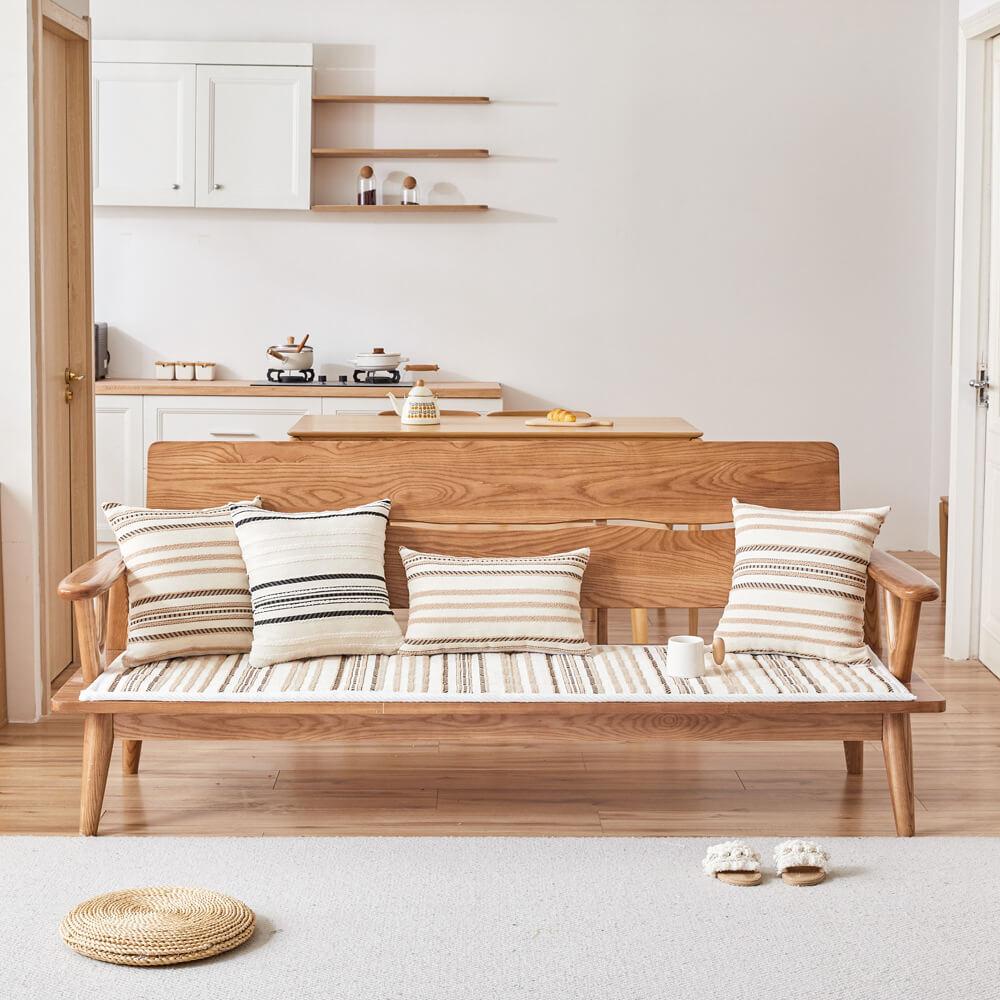 Cozy Chenille Striped Plush Sofa Protector Pet Mat Non-slip Couch Cover