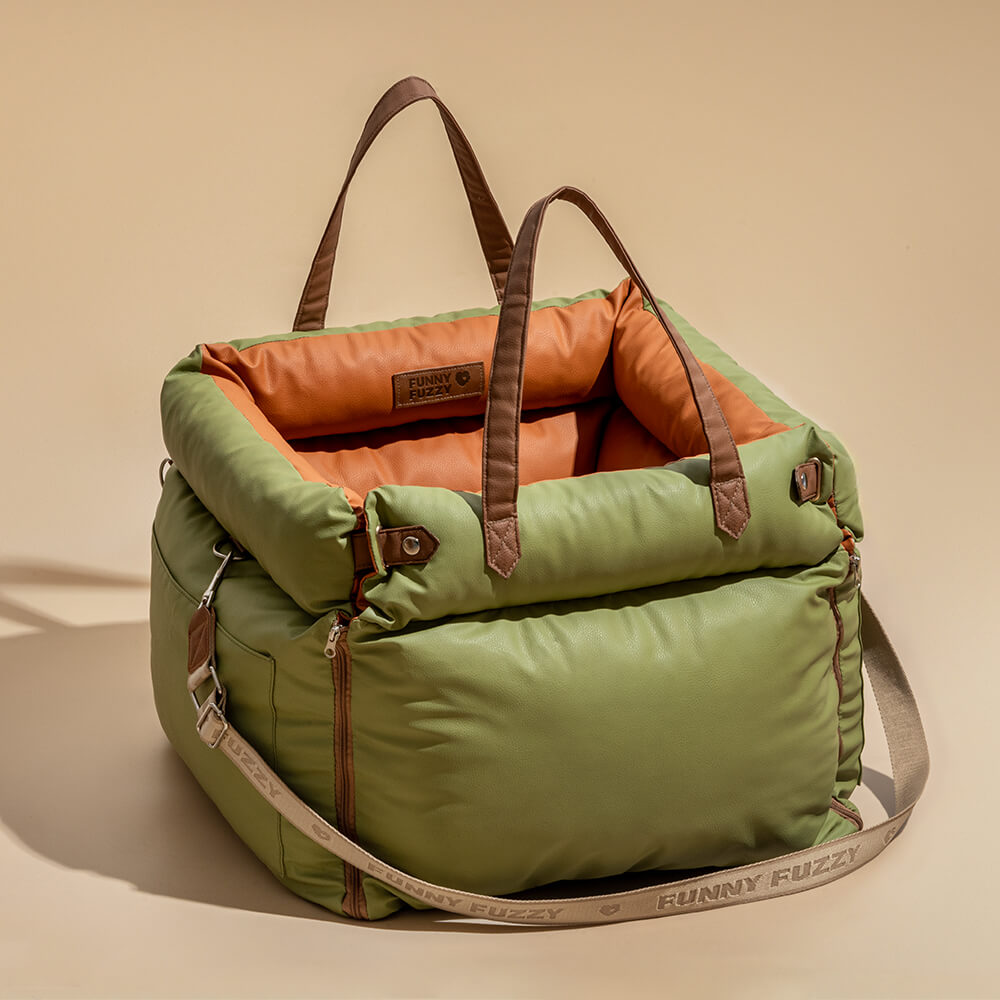 Cama de refuerzo de asiento para perros de cuero para perros de lujo - Voyager urbano