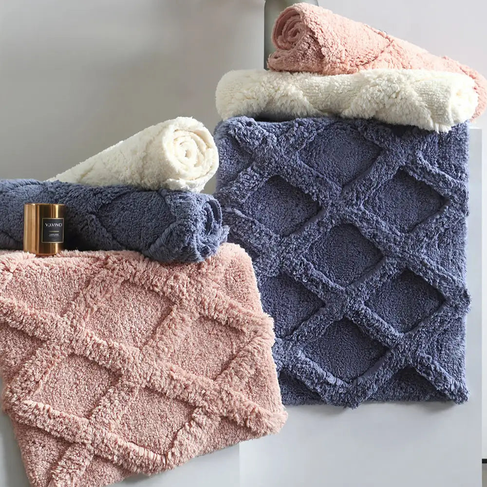 Diamond Plush Thick Absorbent Washable Non-Slip Carpet