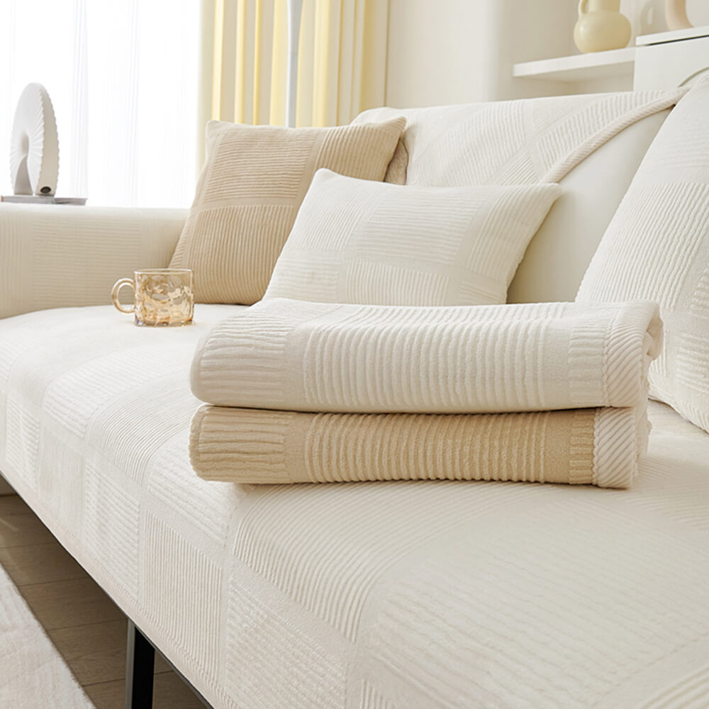 Coperchio classico di peluche quadrate a strisce