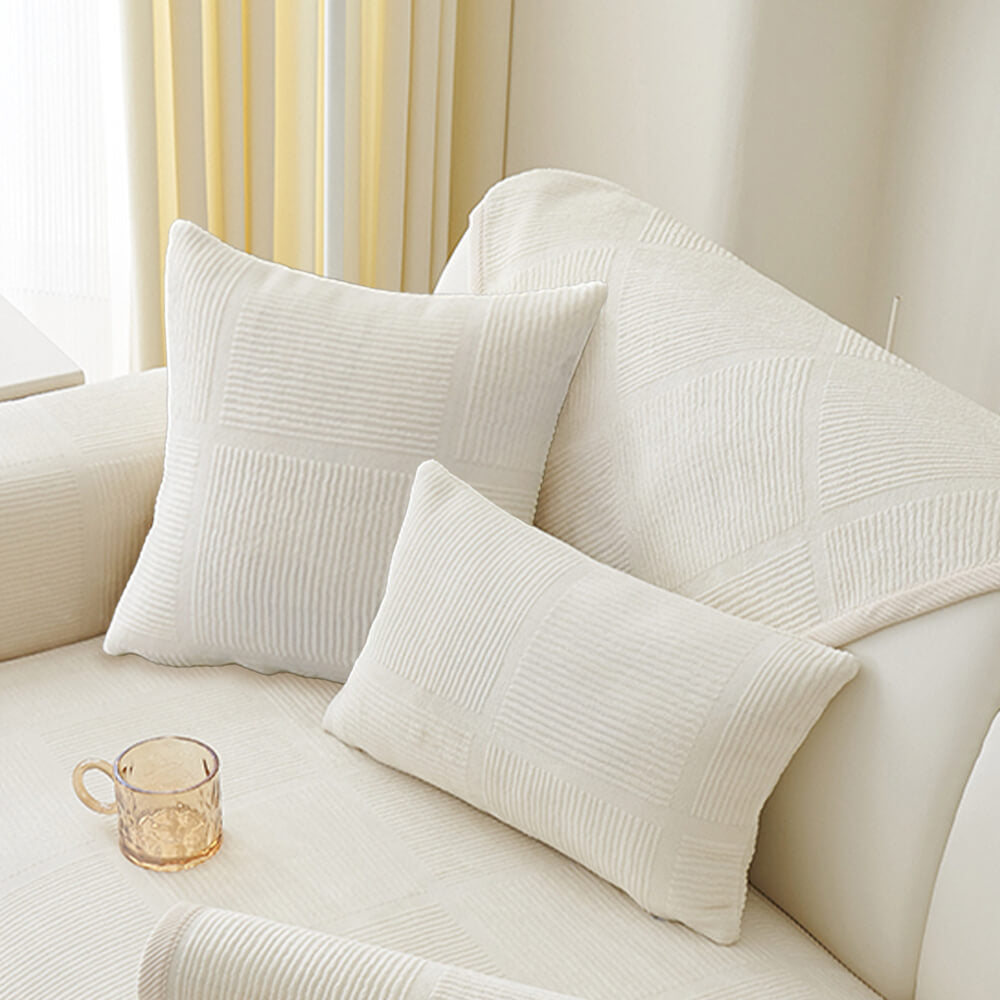 Coperchio classico di peluche quadrate a strisce