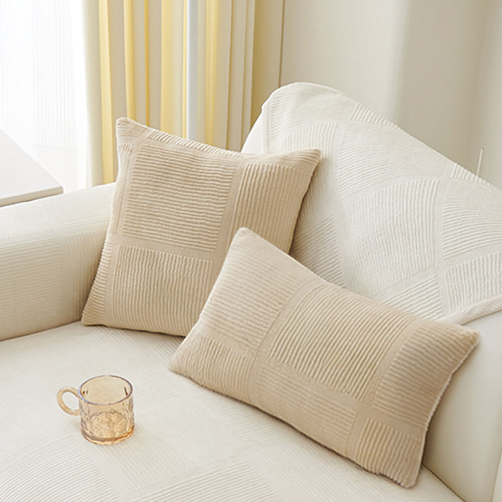 Coperchio classico di peluche quadrate a strisce