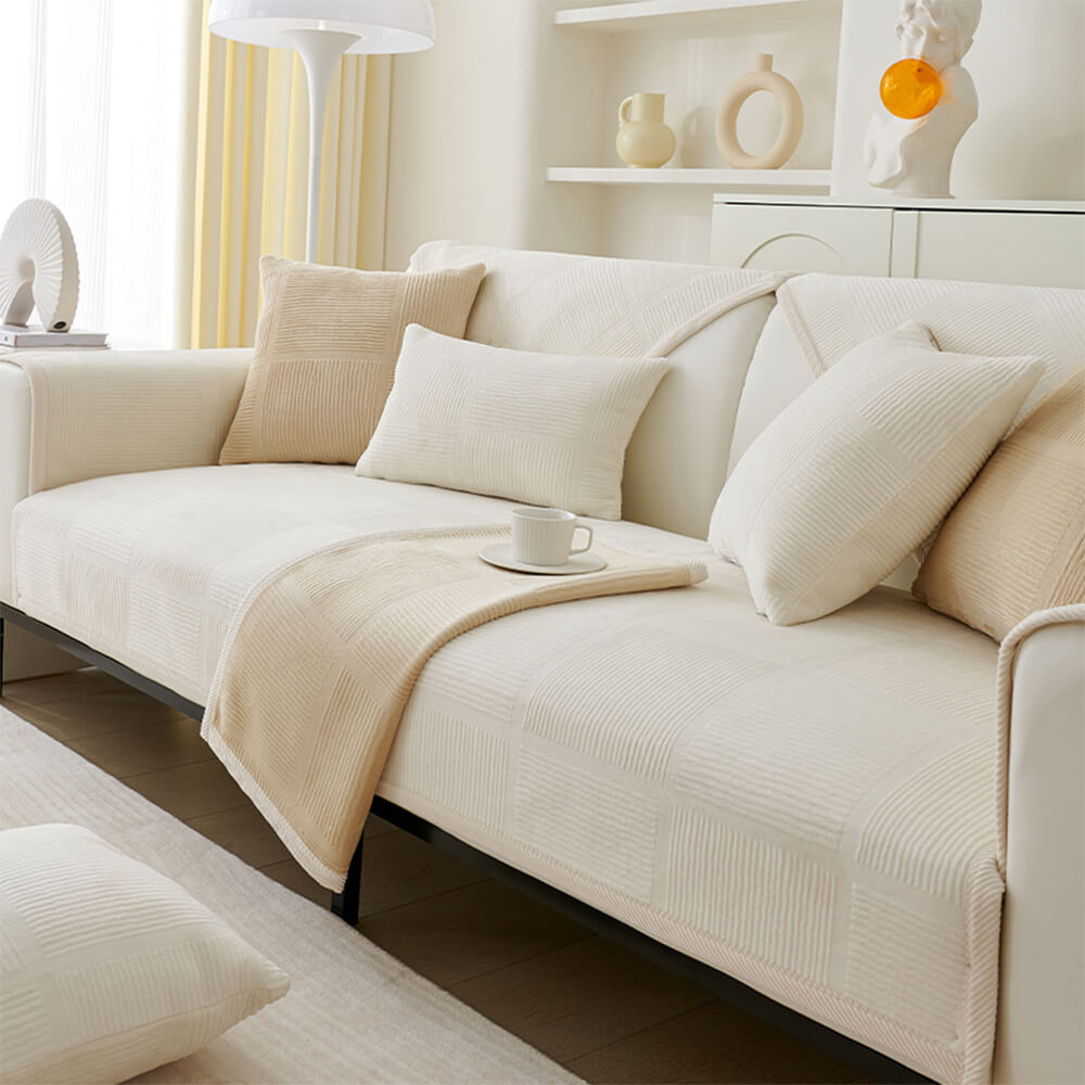 Coperchio classico di peluche quadrate a strisce