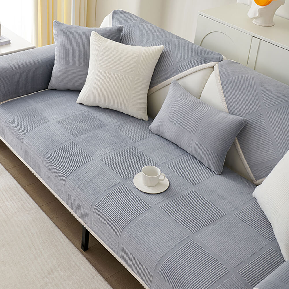 Coperchio classico di peluche quadrate a strisce