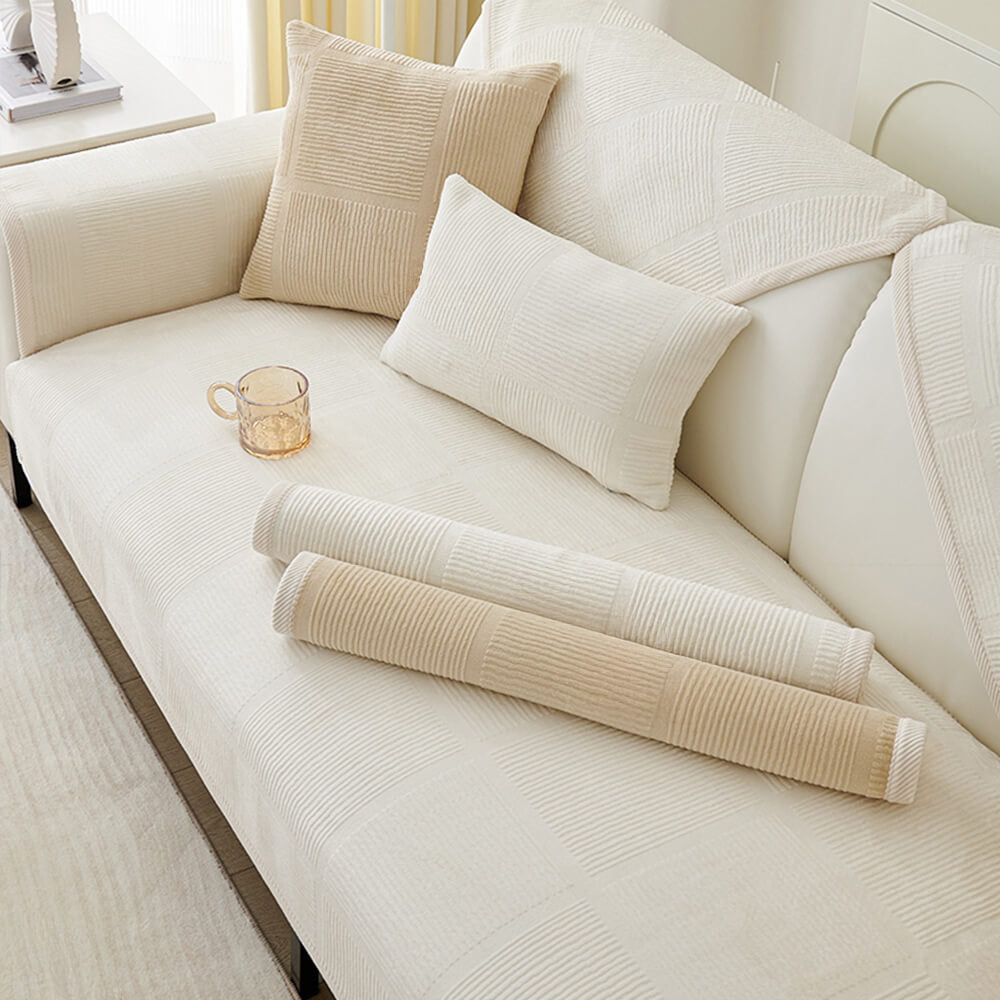 Coperchio classico di peluche quadrate a strisce