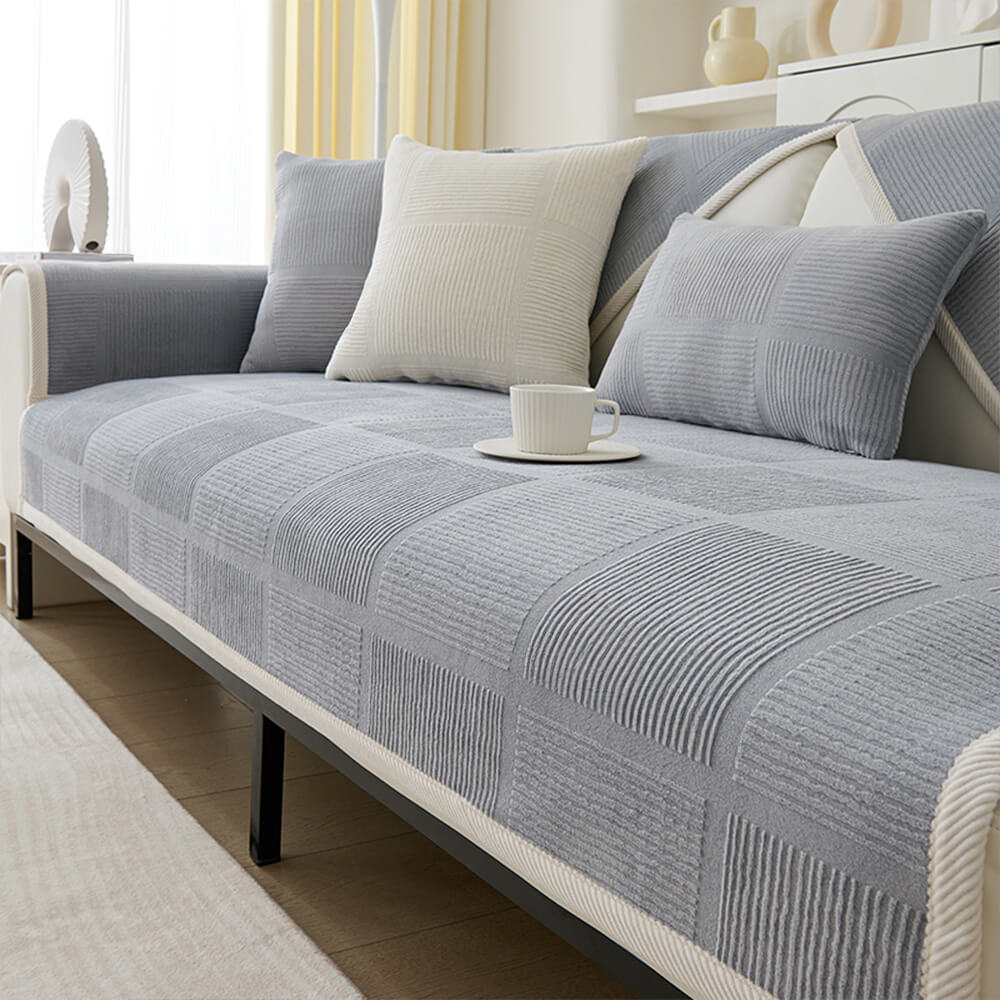 Coperchio classico di peluche quadrate a strisce