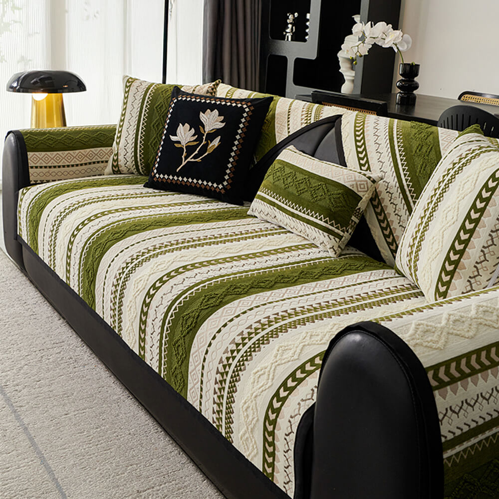 Cover di divano anticomico morbido in pelle scamosciata in pelle scamosciata.