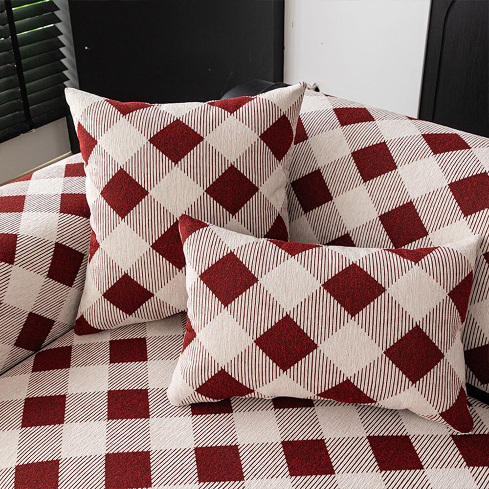 Diamond Chenille Cubierta de sofá sin deslizamiento resistente a los rasguños