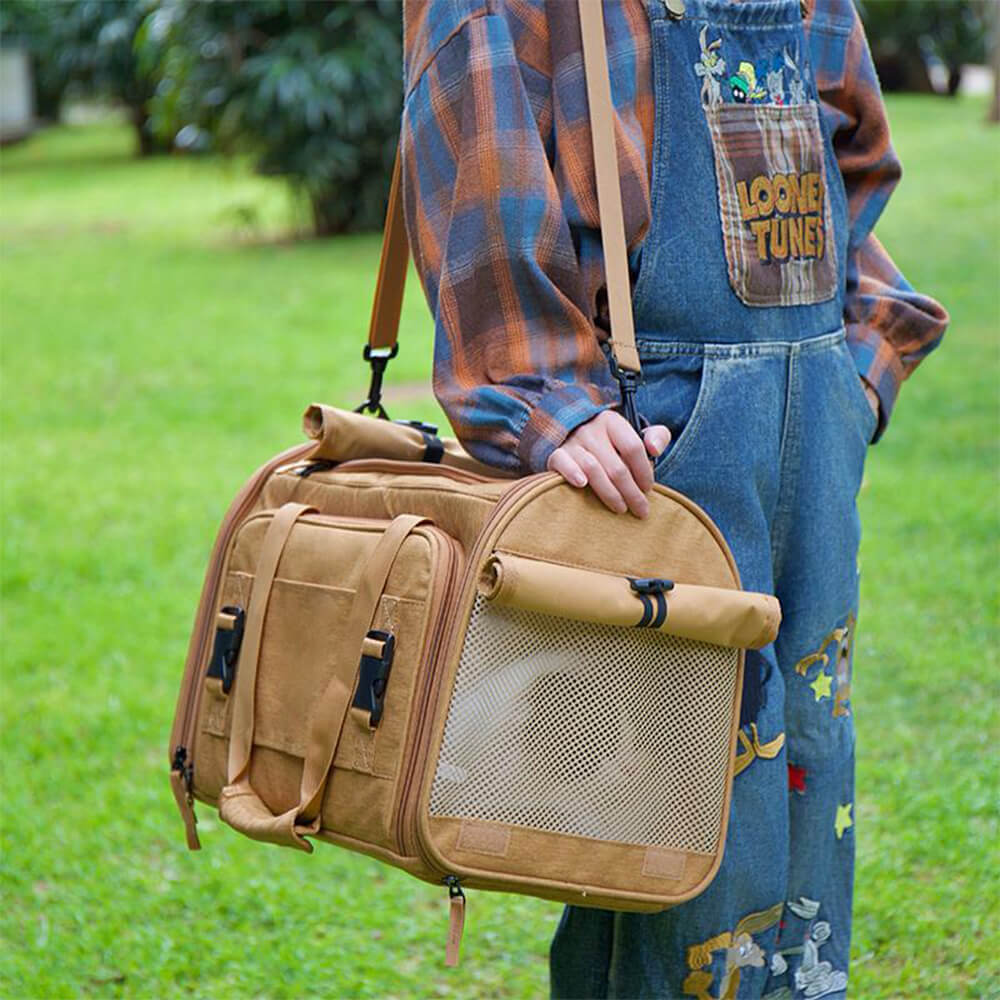Bolsa de transporte de gatos de viaje de un solo hombro de hombro ampliable