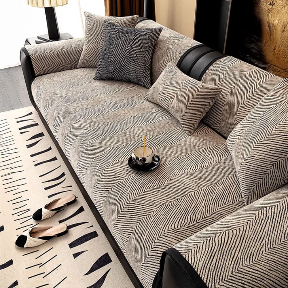 Modello di albero irregolare Spessa copertura del divano di Chenille