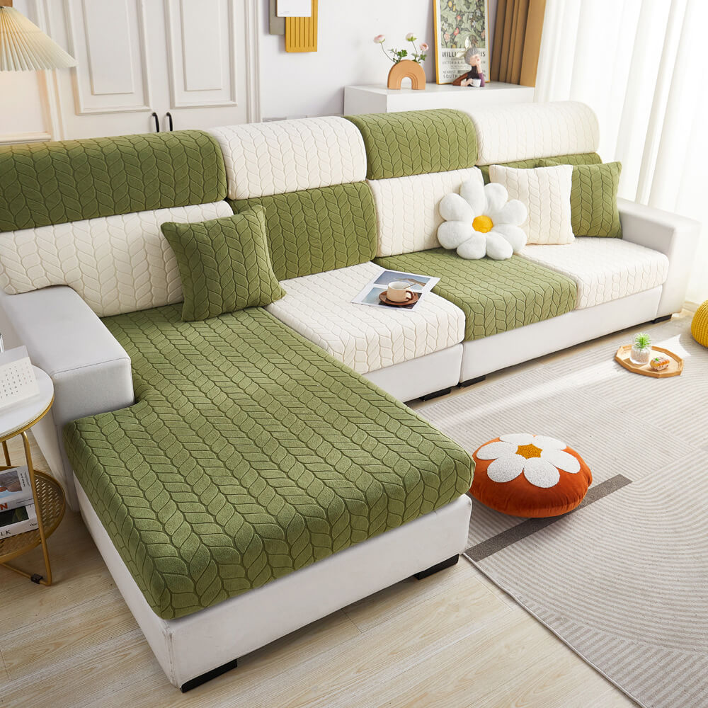 Textura de la hoja de trigo para toda la temporada universal elástica de protección completa Magic Couch Couch