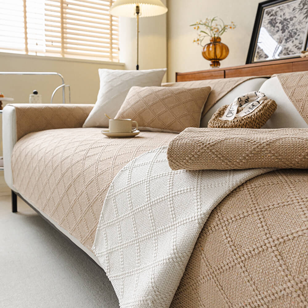 Coperchio di divano di cotone a doppia faccia a doppia faccia a doppio fattore di diamante.