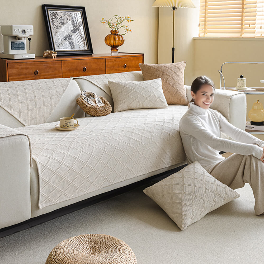 Coperchio di divano di cotone a doppia faccia a doppia faccia a doppio fattore di diamante.