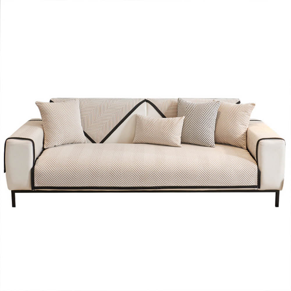 Coperchio di divano a vello a base di aringa a due toni.