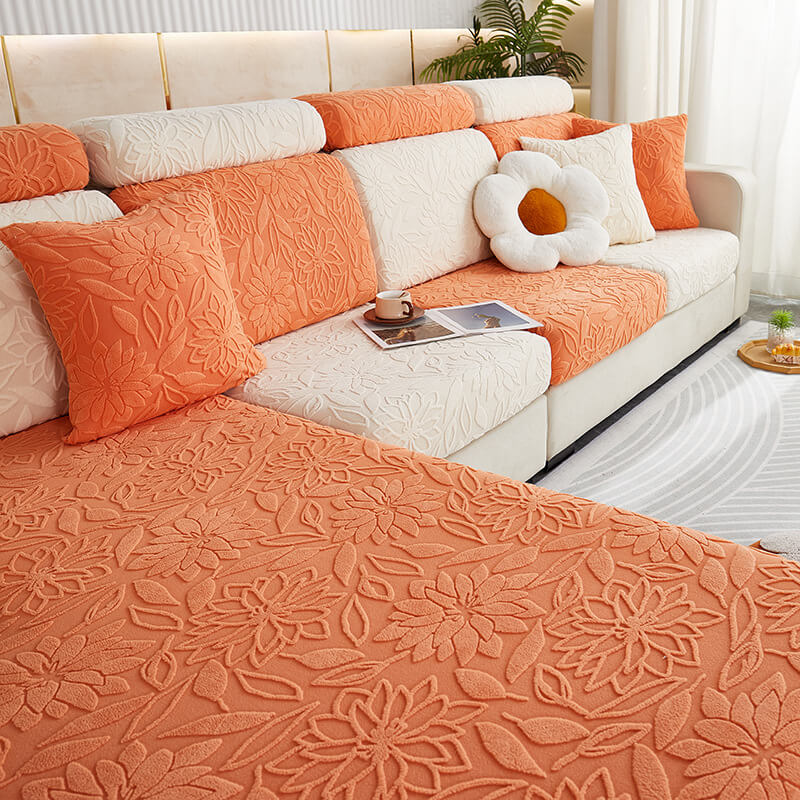 Cubierta del sofá del sofá de la envoltura del terciopelo floral