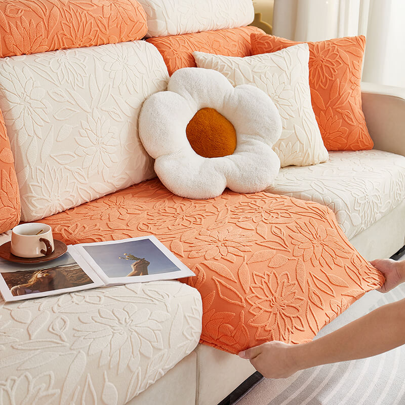 Cubierta del sofá del sofá de la envoltura del terciopelo floral