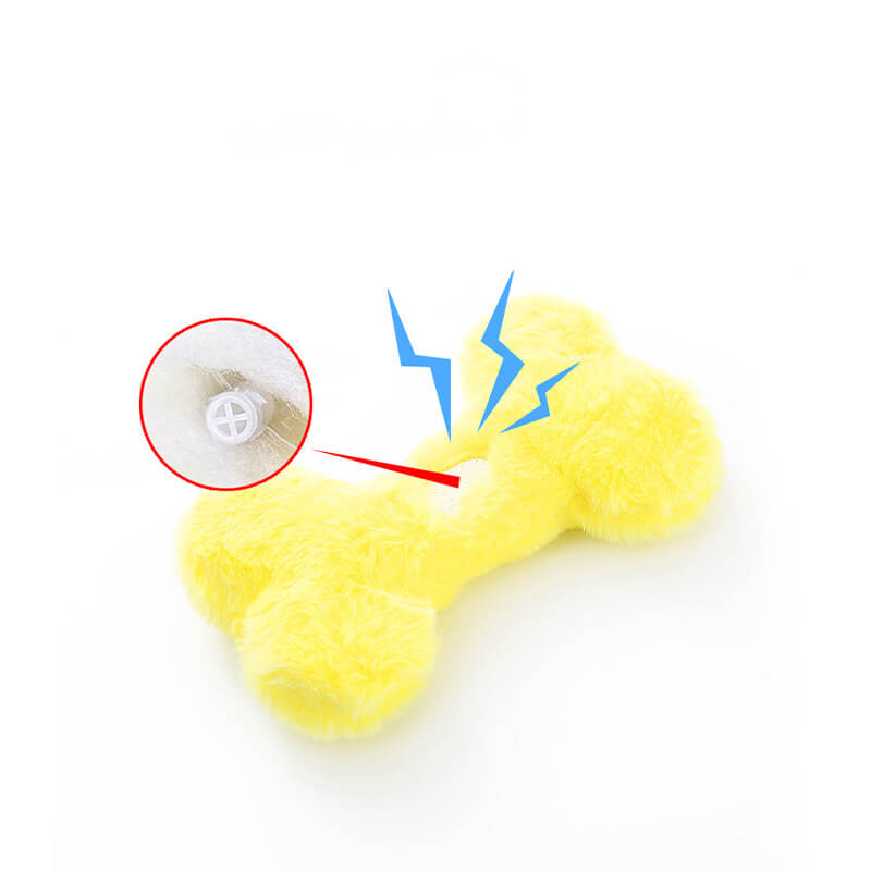 Juguete para perros de juguete de peluche chillido de huesos graciosos
