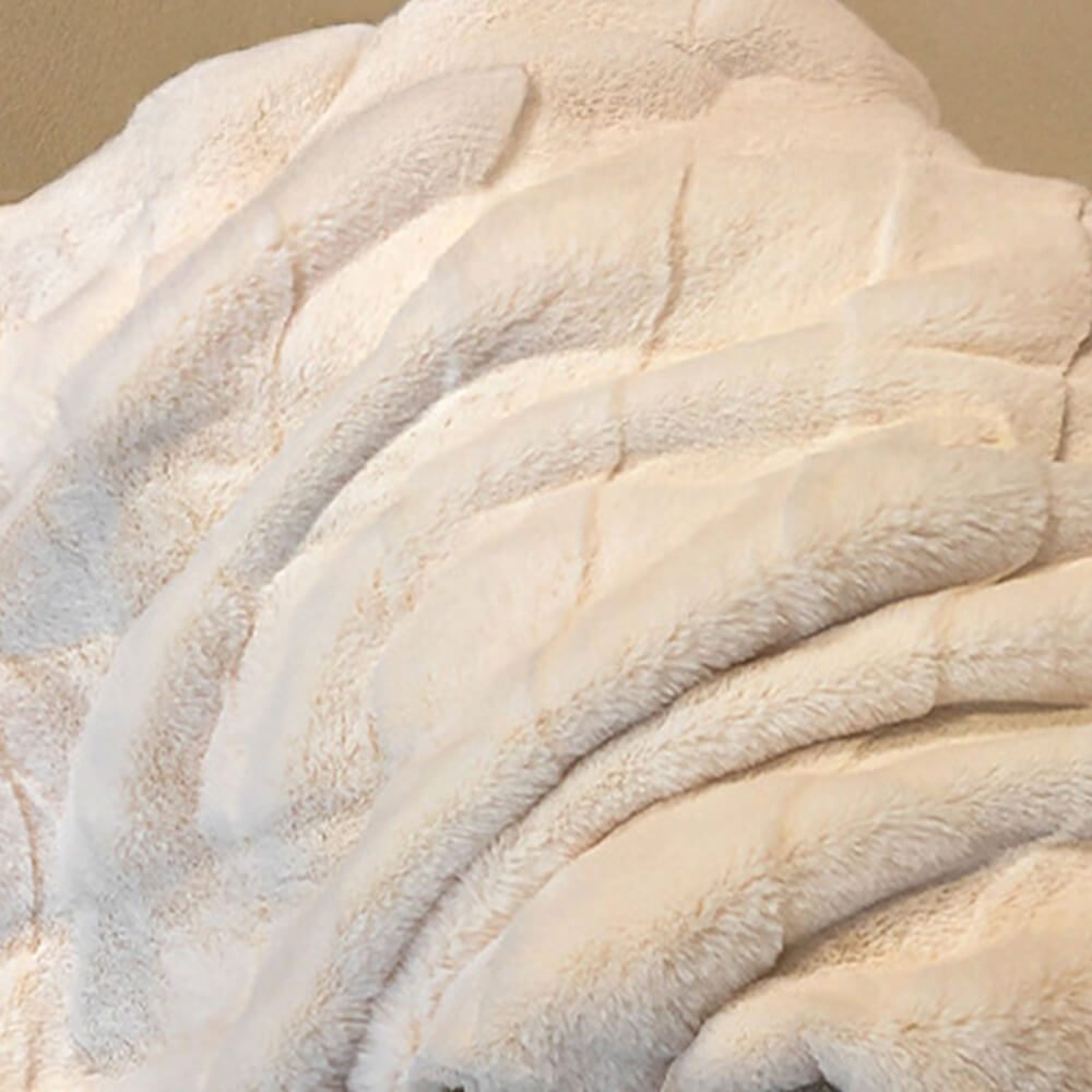 Ensemble de draps confortable double face en fausse fourrure de lapin élégant en velours de lait