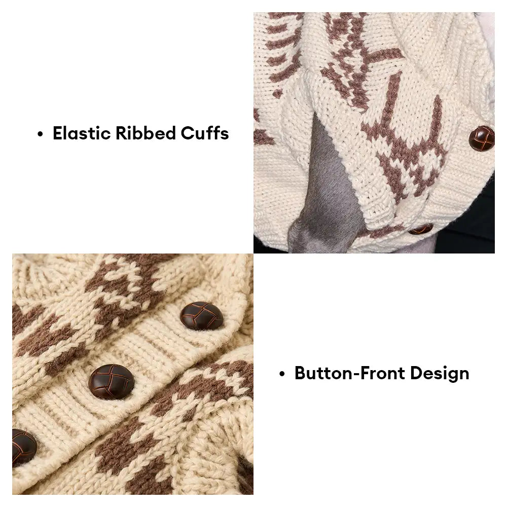 Fair Isle Pattern Dachshund Sleeveless Dog Sweater