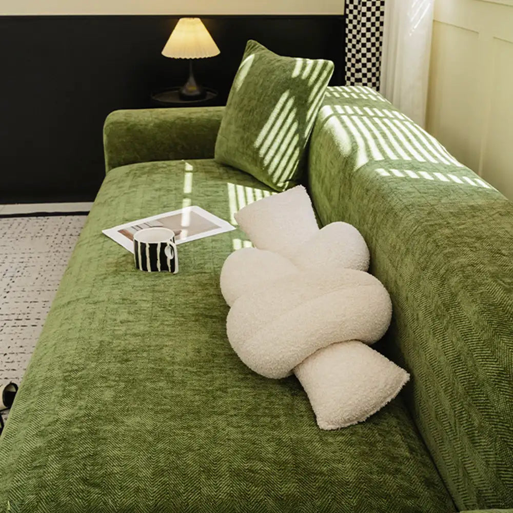 Herringbone Full Coverage Comfortable Scratch-Resistant Sofa Protection Magic Couch Cover