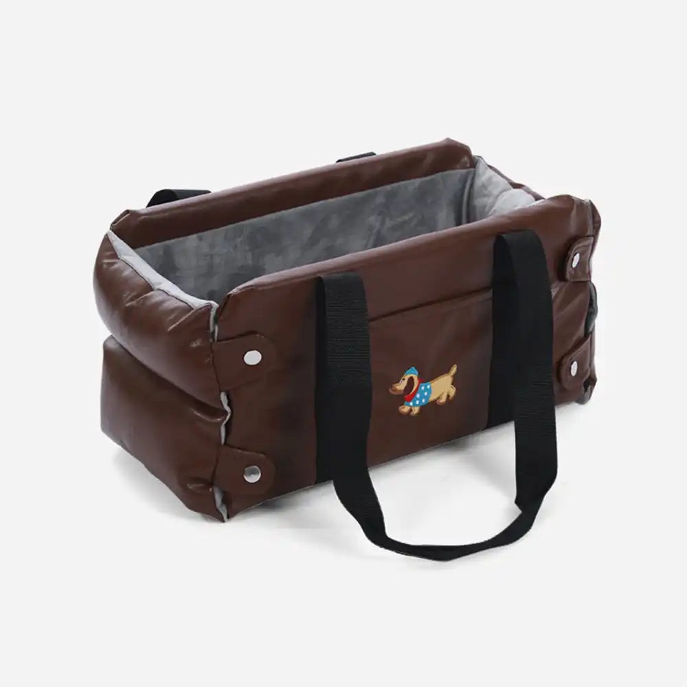 Asiento de auto para mascotas de la consola de mascotas de cuero de forma portátil Faux