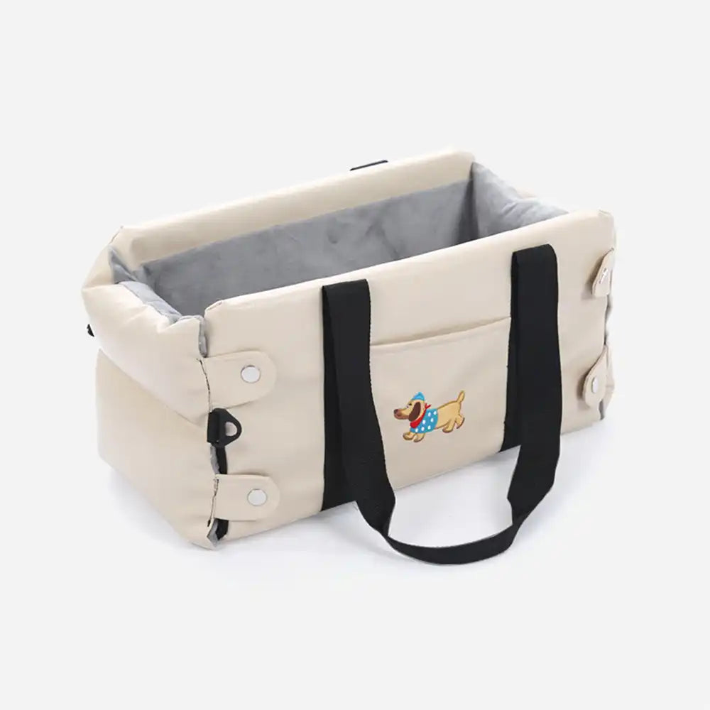 Asiento de auto para mascotas de la consola de mascotas de cuero de forma portátil Faux