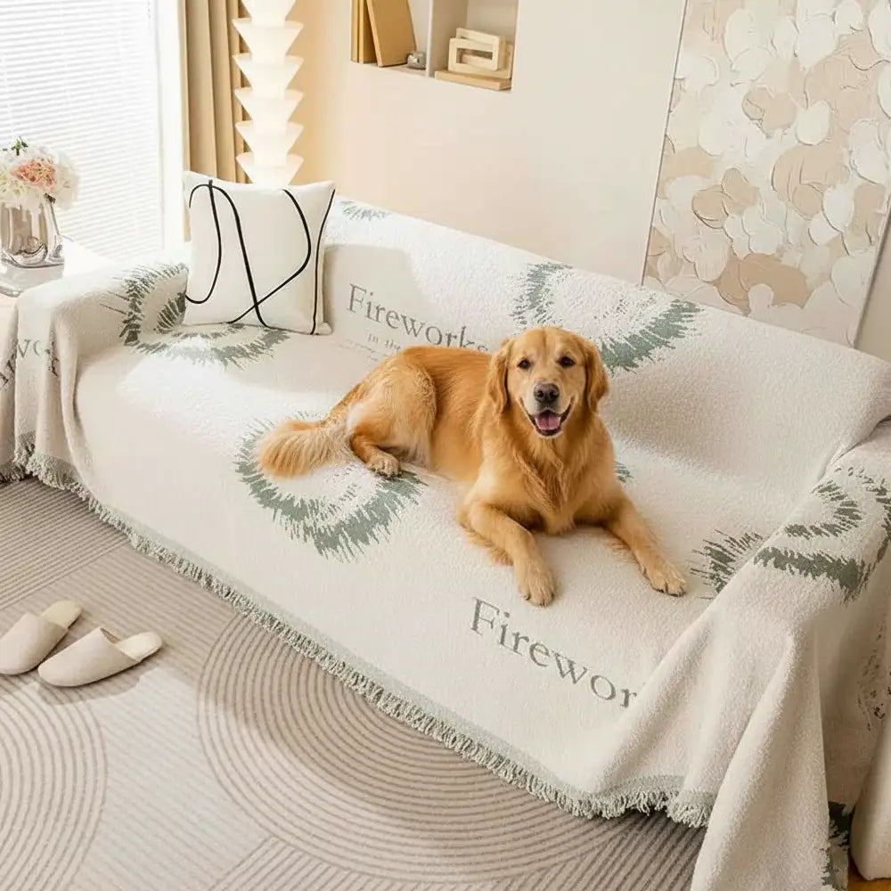 Simple Double-Sided Plush Yarn Scratch-Resistant Comfortable Couch Cover - Fireworks