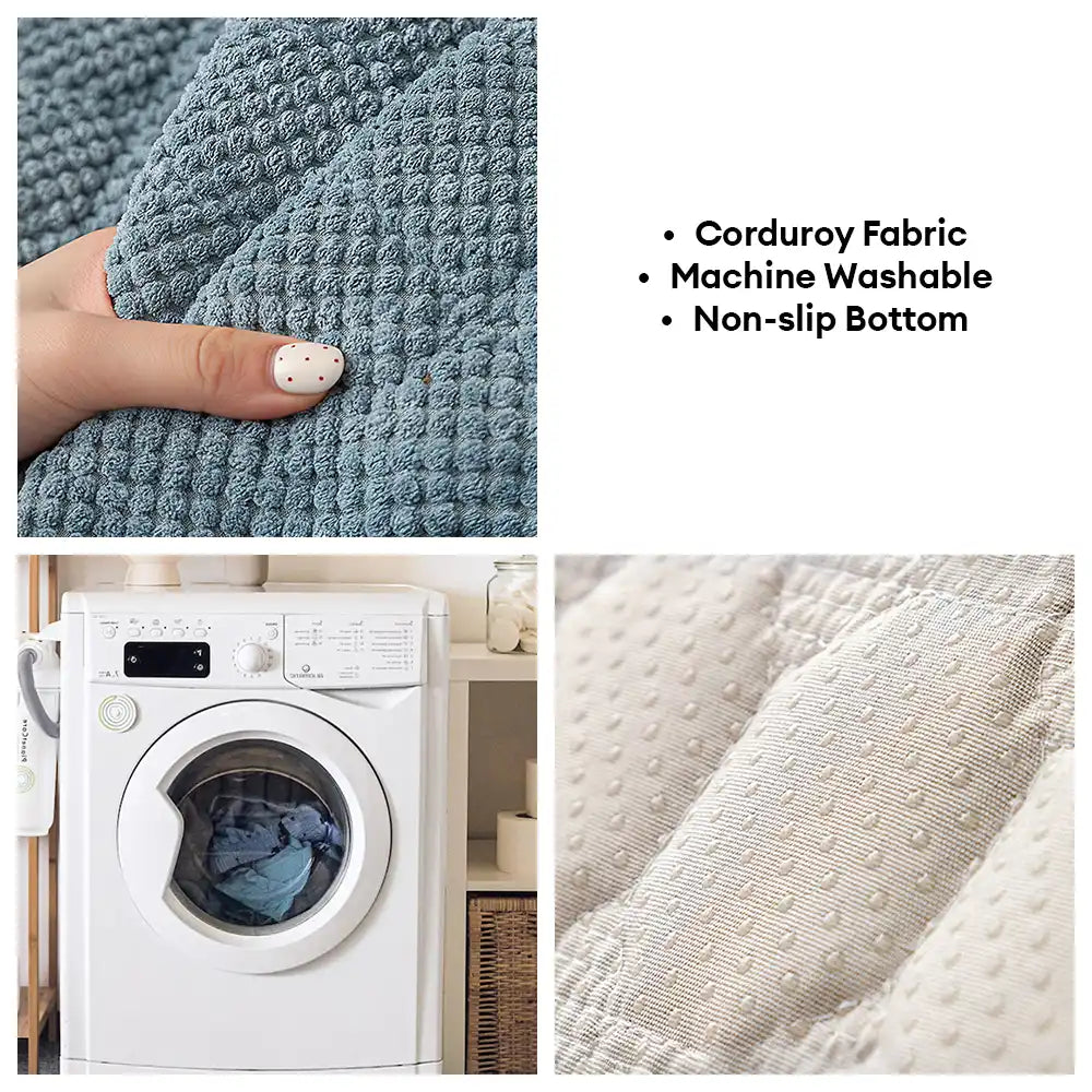 Square Corduroy Anti-Scratch Fabric Pet Friendly Non-Slip Couch Cover